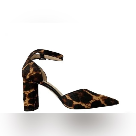 Alex Marie Ankle Strap Leopard Print Block Heel Sandals - Picture 7 of 12